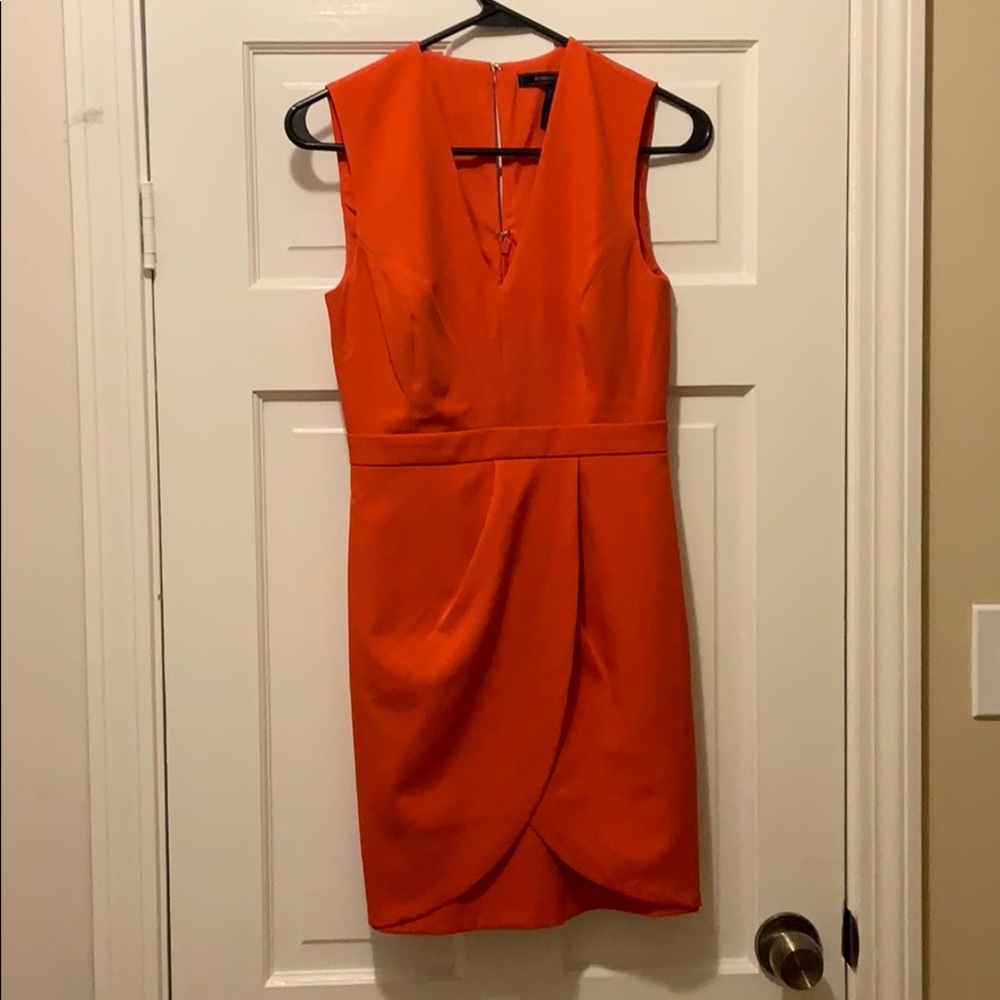 BCBG Maxazria reddish orange cocktail dress. Sz0